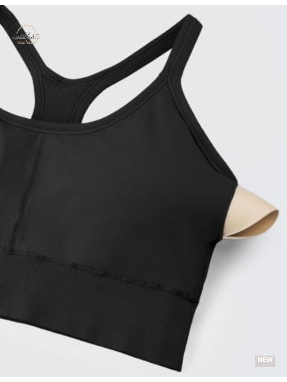 Seamless Scoop Neck Racerback Sports Bra Medium Support View 2
